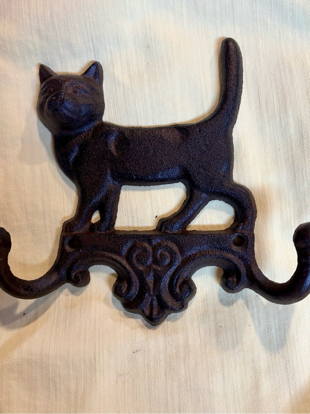 Black Cat Wall Hook - Decorative Cast Iron Pet-Themed Hook